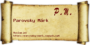Parovsky Márk névjegykártya